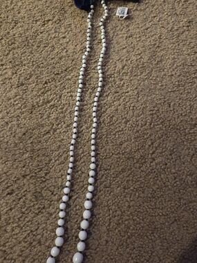 BRAND NEW LOFT White Beaded Long Necklace - Women's Jewelry